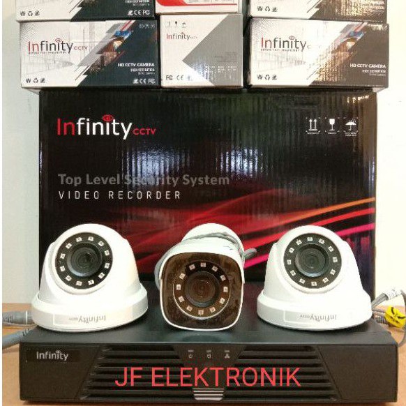 paket cctv infinity 4 channel dengan 3 kamera infinity 2mp 1080p