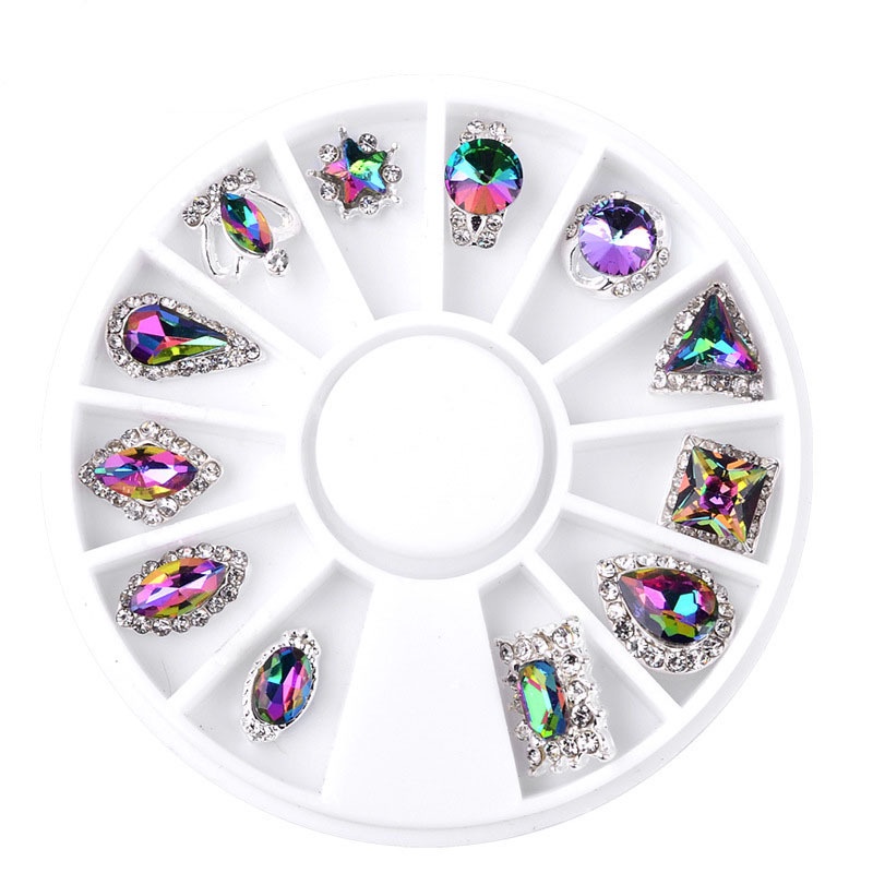 3D Colorful Glass Rhinestones Nail Dekorasi DIY Seni Kuku