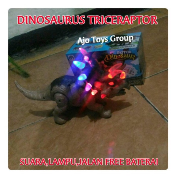 

Mainan anak pakai baterai dinosaurus triceraptor free battery Murah