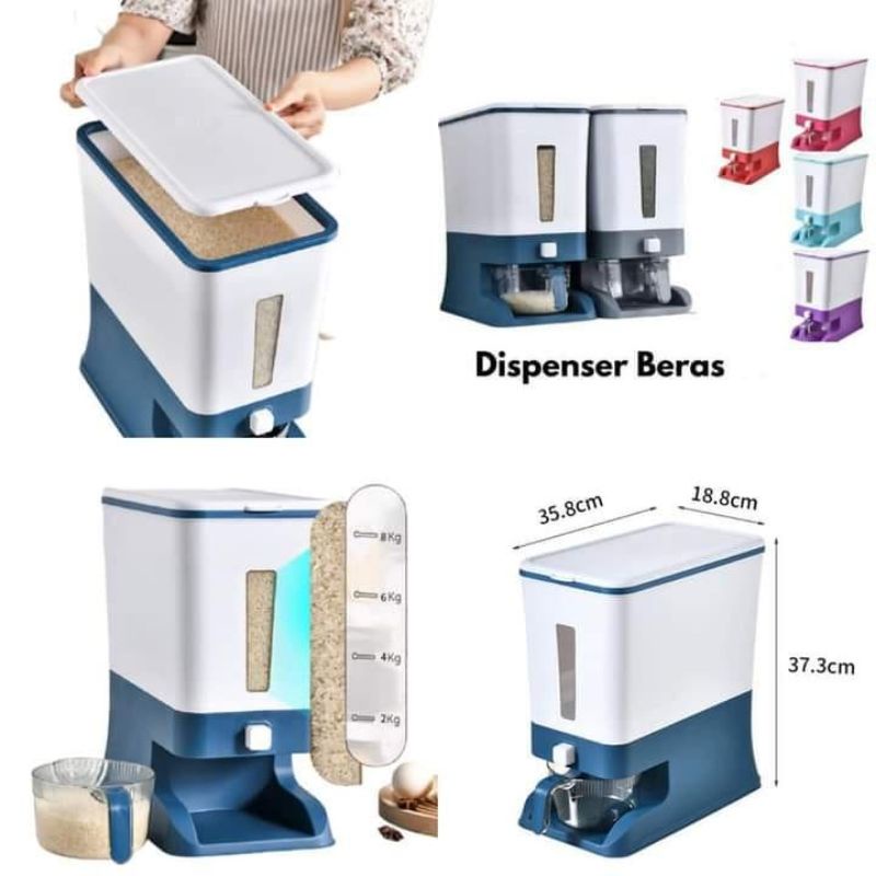 DISPENSER BERAS 12L / TEMPAT PENIMPANAN BERAS 12L / DISPENSER KACANG-KACANGAN