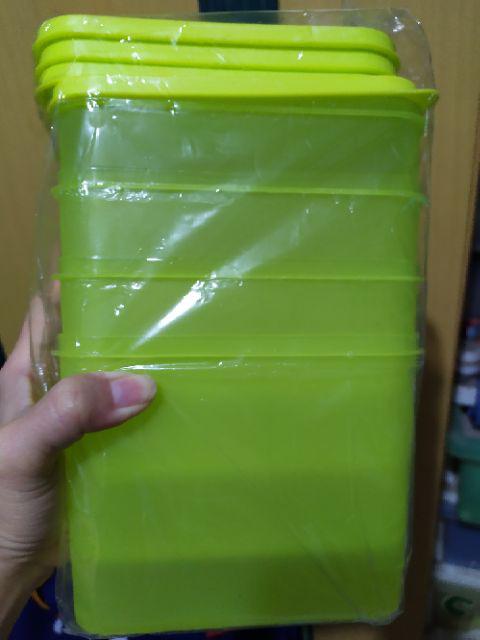 Cpm Tifany Storage Set Of 4 Pcs Hijau Lemon/ Toples Plastik/ Toples Kerupuk