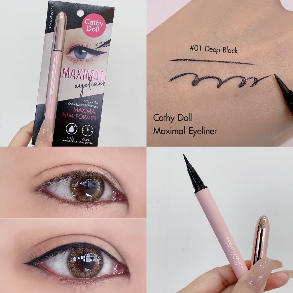 [BIG SALE] Cathy Doll Maximal Eyeliner 0.1 mm Black Waterproof | Hitam &amp; Coklat | Long Lasting | Browit.id