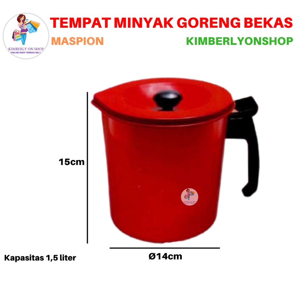 Tempat Minyak Goreng Bekas Dan Saringan Oil Pot 1.5L Maspion