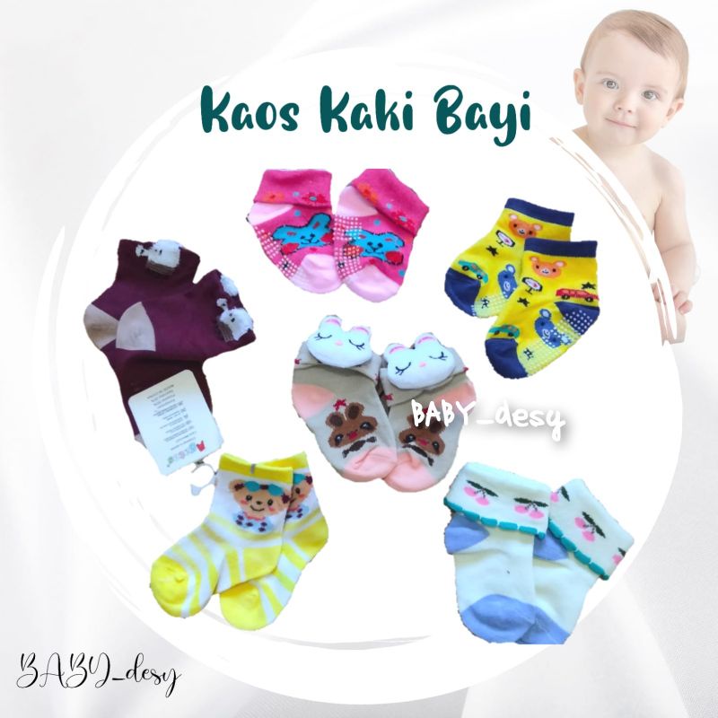 KAOS KAKI BAYI ANTI SELIP / MURAH LUCU / KAOS KAKI BAYI MOTIF / PELINDUNG KAKI BAYI