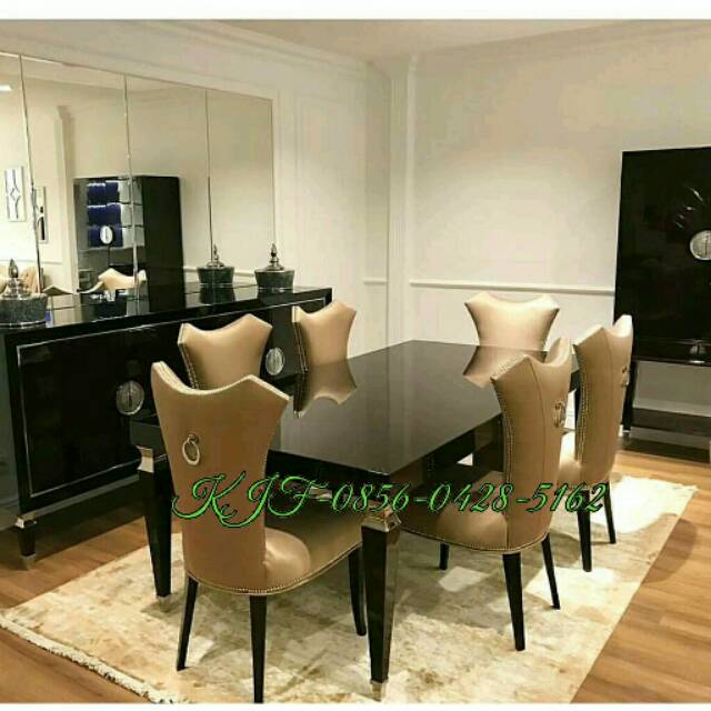 Set meja makan mewah set free kaca