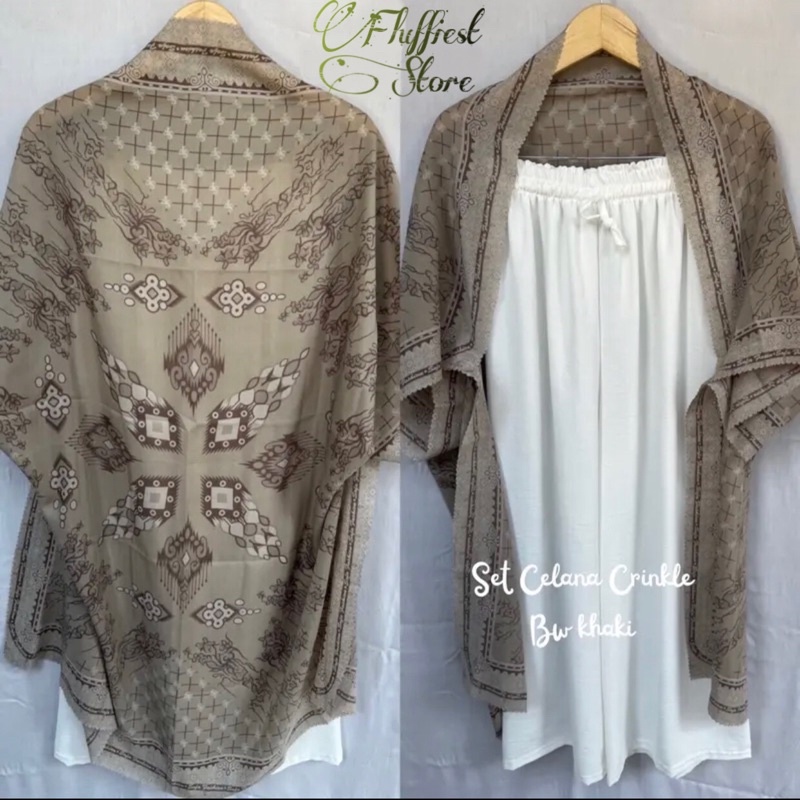 One Set Outer Scraft Celana Kulot Crinkle Airflow