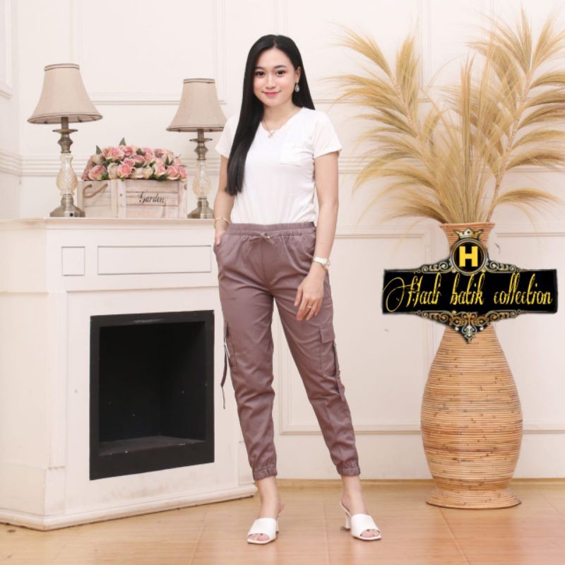 Celana wanita cargo Murah / Bawahan Stylish Jogger Cewek Modis Kekinian BISA BAYAR DITEMPAT(COD)-GREY
