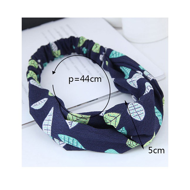 LRC Bando Sweet Leaf Pattern Decorated Wide Hair Band