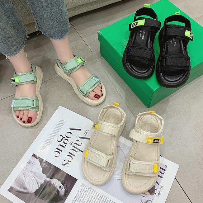 TBIG [COD] Size 35 - 40 Sandal Flat 2 Tali Wanita Import Korea Style Santai Wanita Remaja Wedge