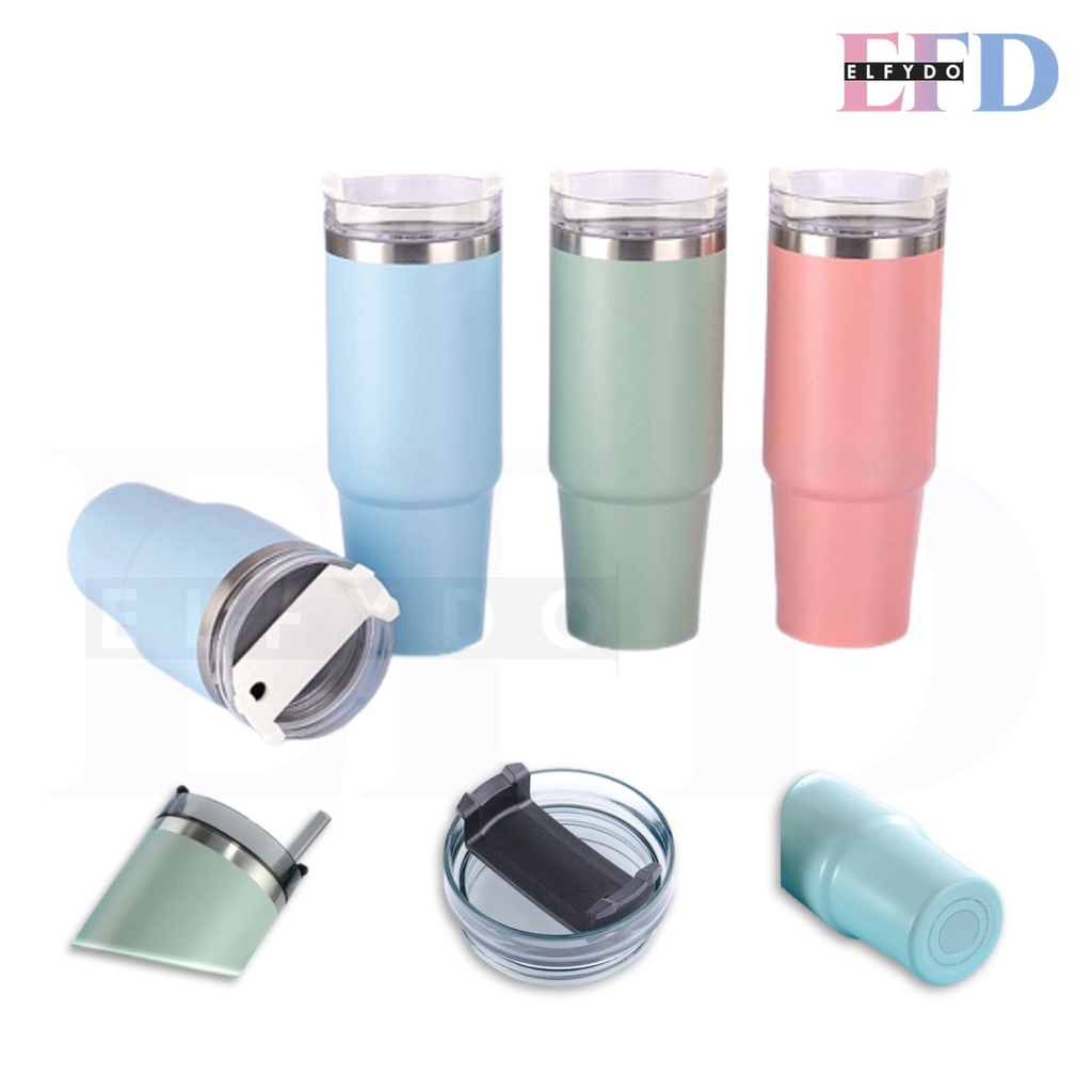 ELFYDO - BTL006 Botol Minum Tumblr Termos Sedotan Aluminium Tahan Panas Dingin Drinking Bottle