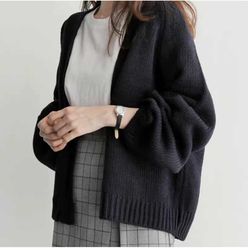 Frosty Cardi / Loose Cardi Korea Model Lengan Batwing-Black
