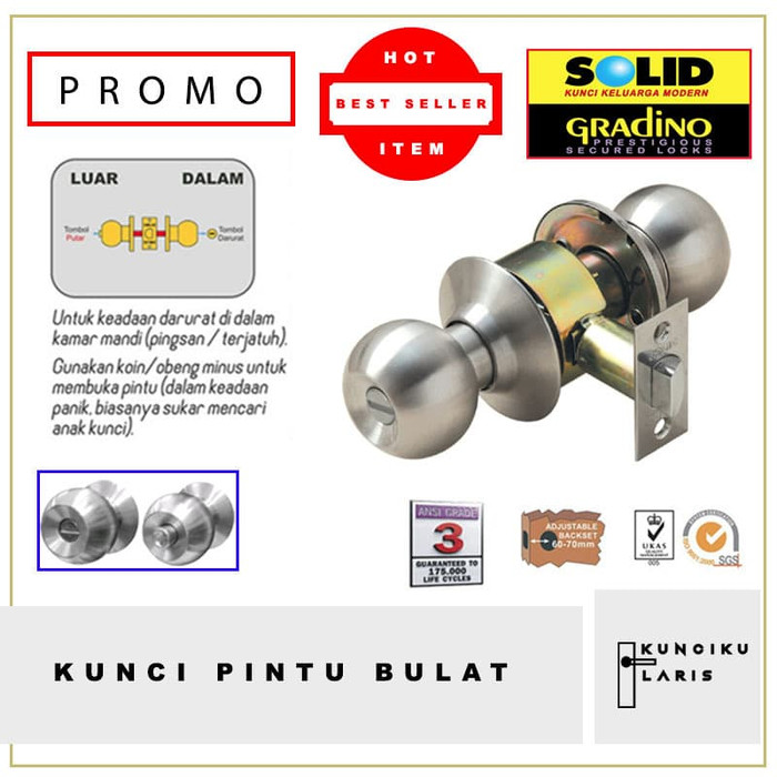 Jual Kunci Pintu Bulat X Handel Pintu Bulat Kuning Indonesia Shopee Indonesia