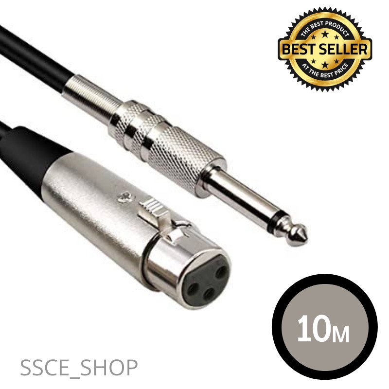 Kabel Mic 10 Meter XLR to 6.5 Mono/ XLR Female to Jack Akai Mono 10M