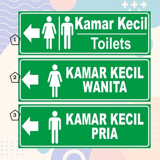 

Stiker arah kamar kecil atau toilets