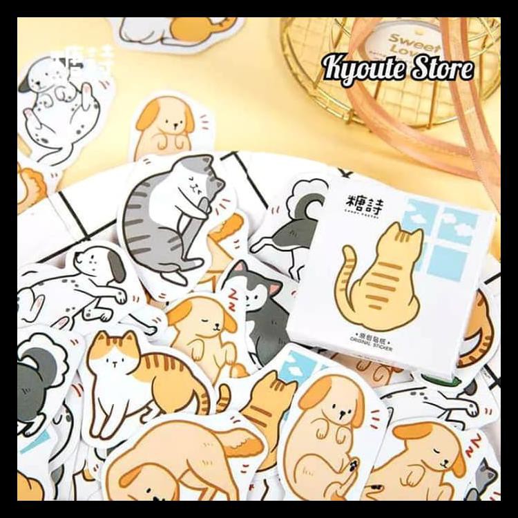 

Sticker Deco Cute Cat Dog Scrapbook Diy Planner Bujo Diary School Kode 829