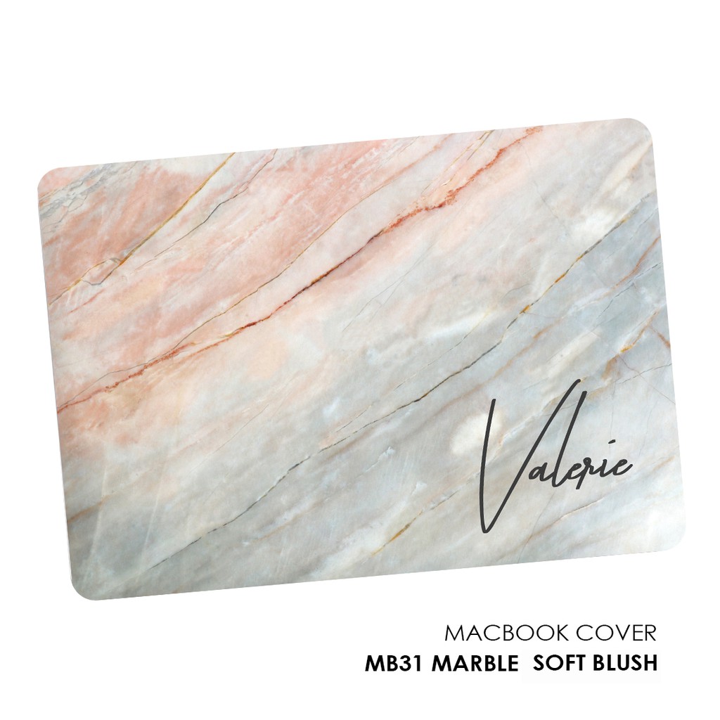 Casing Macbook Apple Marble soft blush CUSTOM Nama Hard Case Air Pro