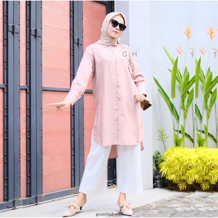 (AMD) TUNIK AIKO FULL KANCING DAILY BUSUI WANITA TUNIK RAYON