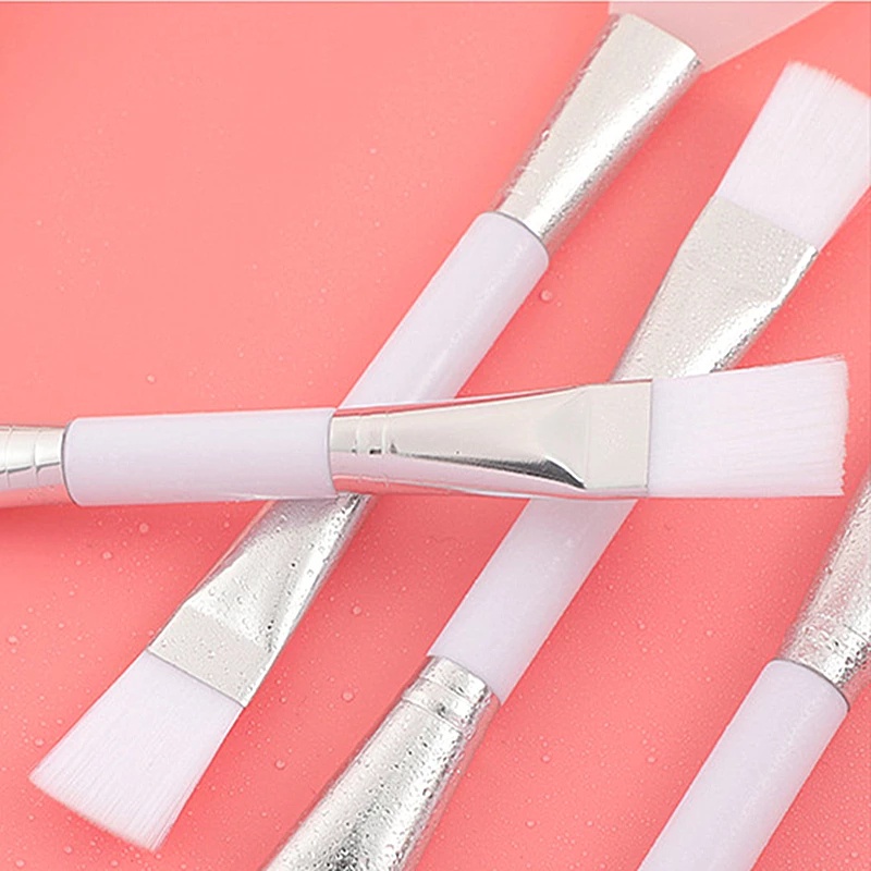 1Pc Silica Gel Fiber Bristles Facial Mask Brush W/Double-Ended Design