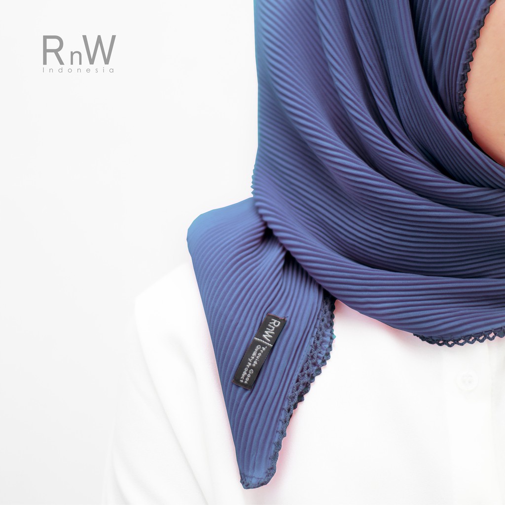 NEW YEAR SALE Pashmina Plisket Crochet Premium-Navy