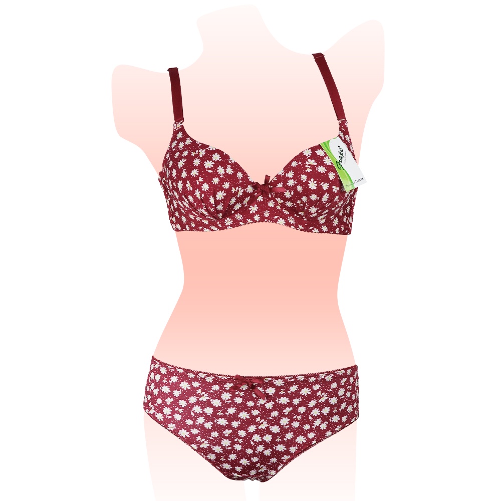 BRA - Setelan Cd BH Set Busa Tebal Berkawat Celana Dalam Wanita SPM 0359 SET