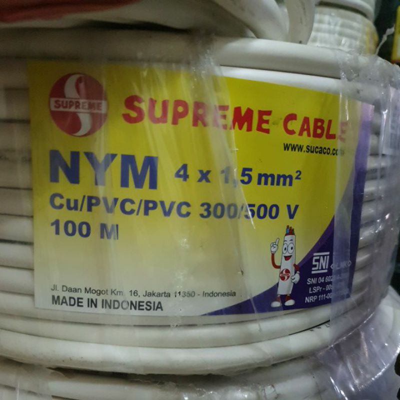 KABEL NYM 4X1,5 SUPREME KAWAT 1 ROL ROLL 100M 100METER 100 M METER