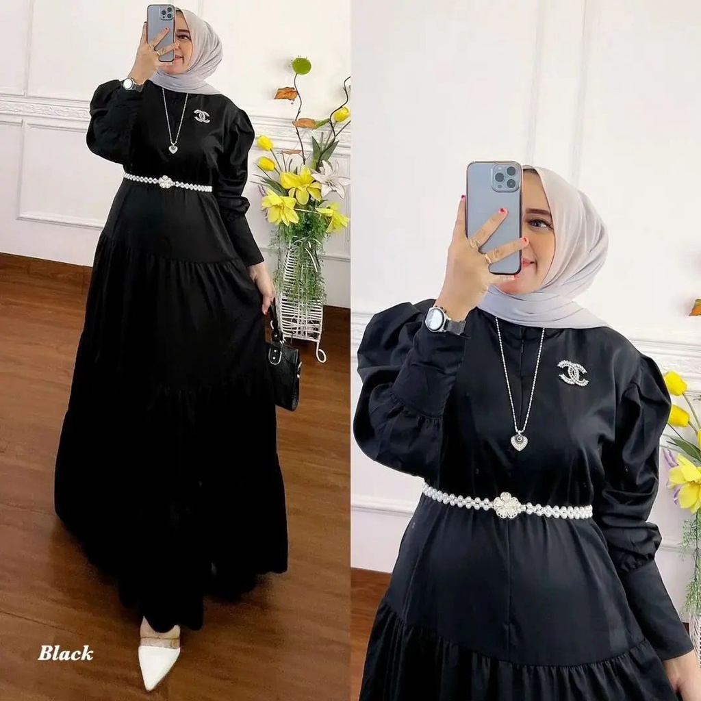 Best Seller - Airia Dress Bahan Maxmara Premium LD 110 / Gamis Wanita Terbaru 2022 Kekinian / Baju D