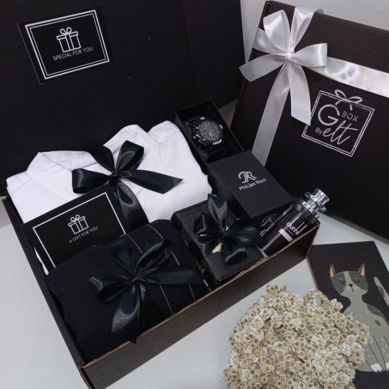 [SARUNG] HAMPERS COWOK ELEGAN BIG GIFT BOX BLACK SERIES HAMPERS IKHWAN HADIAH SARUNG COWOK JUMATAN KADO WISUDA HADIAH ULANG TAHUN