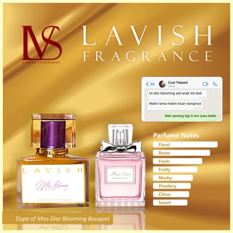 Jual Dior blooming bouquet dupe parfume by Lavish fragrance Shopee