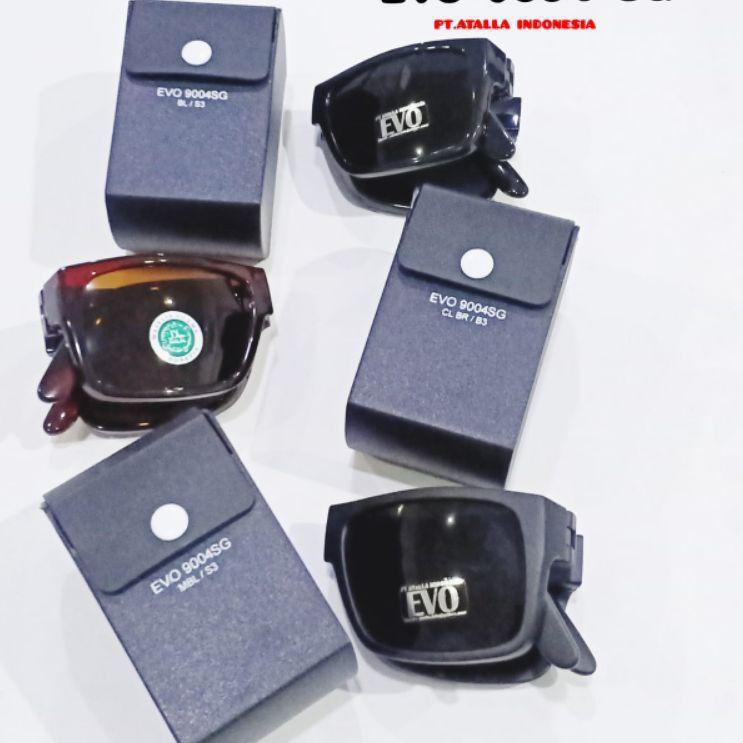 Banyak Dibeli Kacamata pria hitam type Evo 9004 SG anti silau dapat di lipat murah meriah lebay fashion siang cod