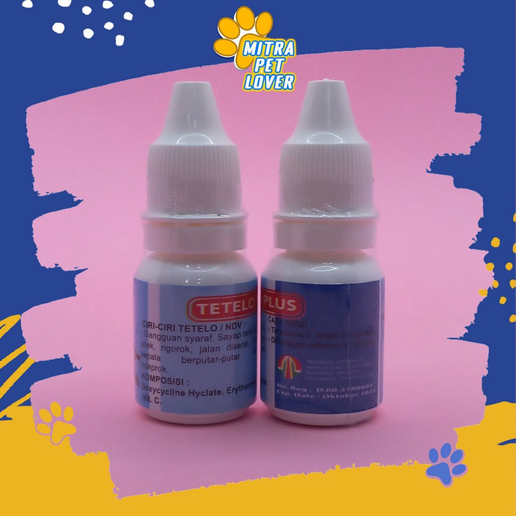 OBAT TETELO BURUNG - TETELO DROP 10 ML ORIGINAL - OBAT SAKIT NDV PADA UNGGAS MERPATI BIRD DOVE LEMES LESU NGOROK LUMPUH - AMPUH AMAN KUALITAS - MURAH ASLI - PET ANIMAL HEALTHCARE TAMASINDO OBAT &amp; VITAMIN TERNAK HEWAN BINATANG PELIHARAAN MITRAPETLOVER