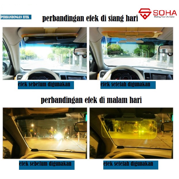 Pelindung Mata Dari Silau Sinar Lampu / Anti silau Matahari siang dan malam hari / HD Vision Visor Car Sun Glasses AM-23 AM-11