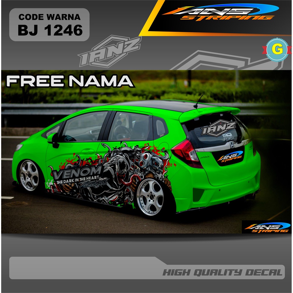 VARIASI STIKER DECAL MOBIL HONDA JAZZ / STIKER DECAL MOBIL AGYA AYLA BRIO / VARIASI STIKER DECAL MOBIL