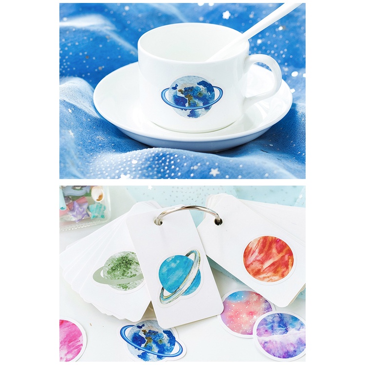 45pcs/set Colorful Diy Handmade Planet Motif Stickers For Notebook/Mobile/Refrigerator Decoration