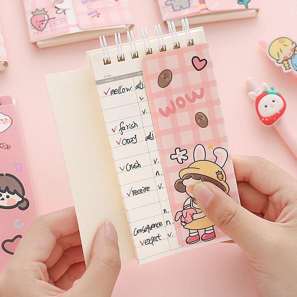 Lanfy Buku Kata Portable Kawaii Memo Pad Mini Tulisan Pads Binder Book Buku Kosa Kata