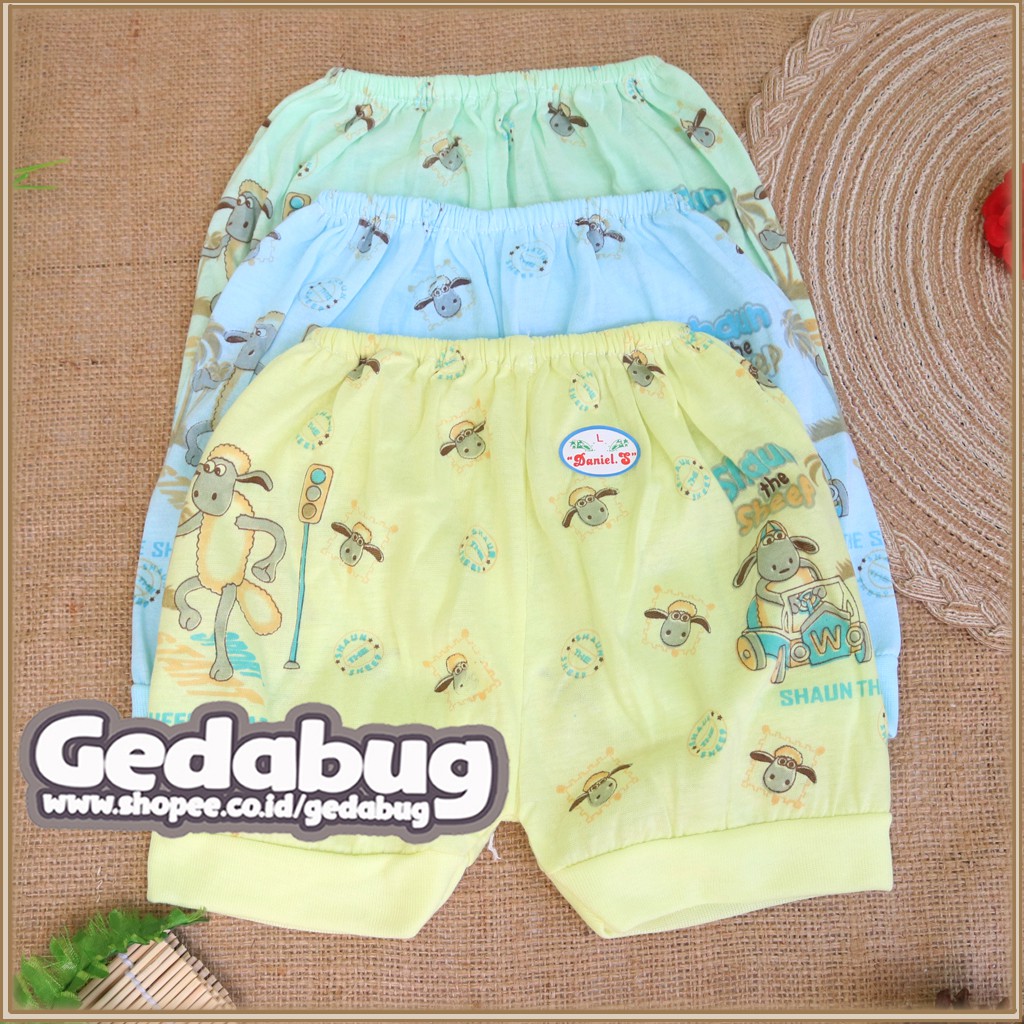 3 Pcs - Celana Baby &amp; Anak Daniel Warna Pendek / Celana Anak Motif Print Jumbo | Gedabug