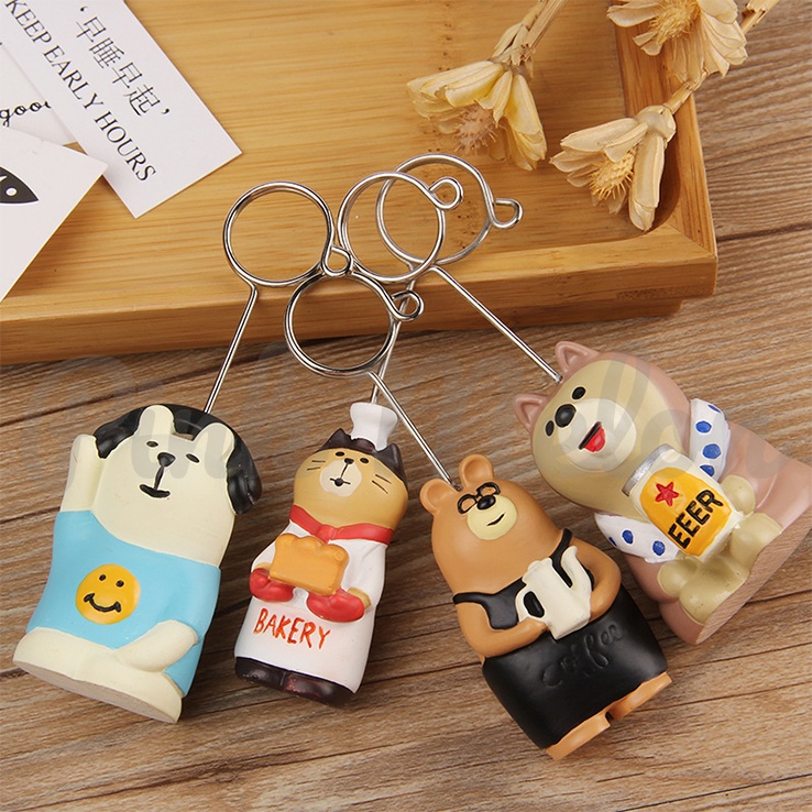 

Japan Style Card Holder / Memo Stand / Photo Clip Cute Animal Dog Cat Bear