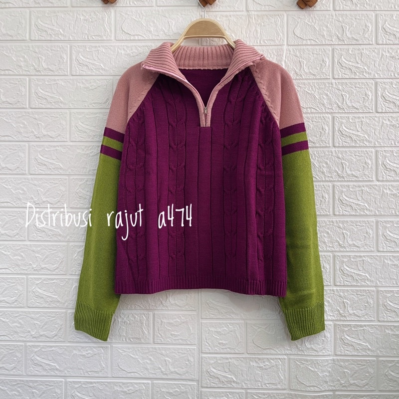 HARUKA ZIVER SWEATER RAJUT CABLE RESLETING WANITA