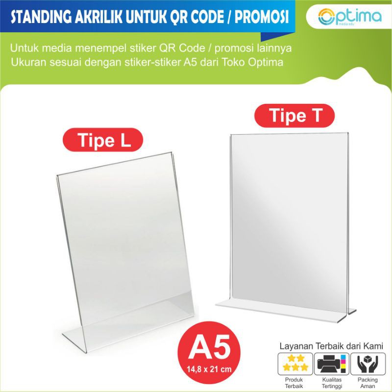 Standing Akrilik A5 Untuk Qr Code Scan Shopee Indonesia