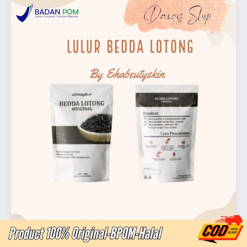 (COD) LULUR BEDDA LOTONG 100 gr / Lulur Bedda Lotong khas bugis original /Lulur badan