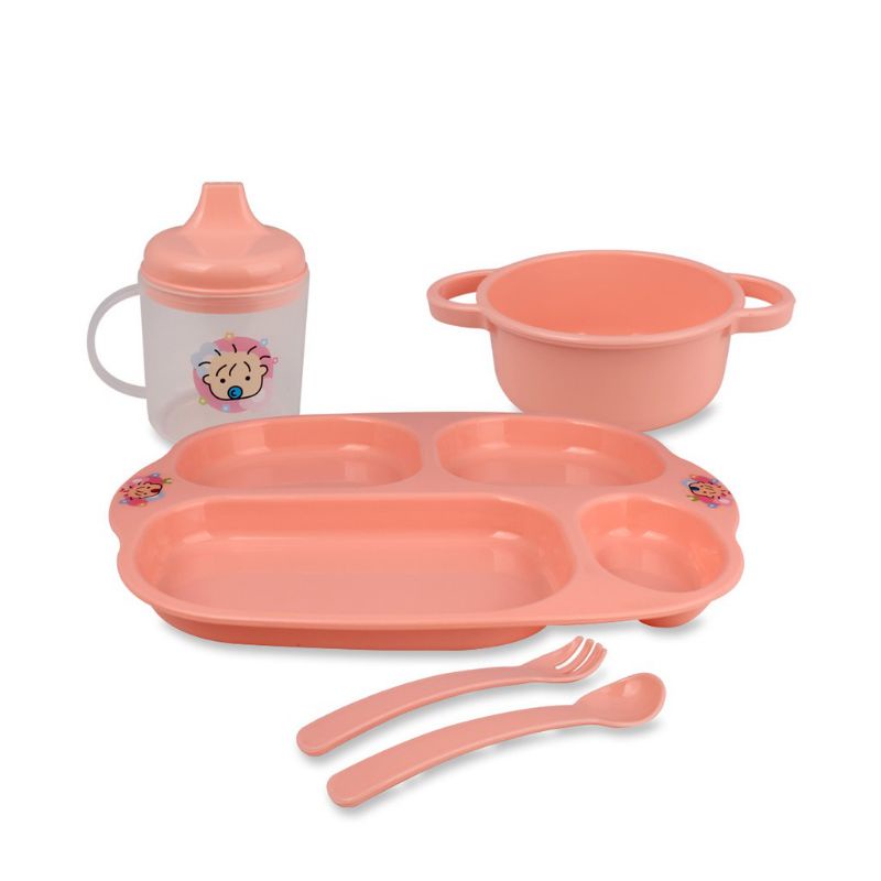 LB1371- Lusty Bunny Piring makan sekat mangkok bayi botol spout sendok garpu bayi