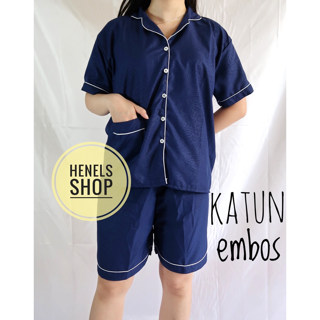 HENELS PIYAMA DEWASA | BAJU TIDUR DEWASA | BISA COD | PIYAMA WANITA | KATUN | PAKAIAN TIDUR | PIYAMA PENDEK | PIYAMA PANJANG | PIYAMA XL | BAJU TIDUR WANITA | PIYAMA BTS BT21-HP EMBOS BIRU