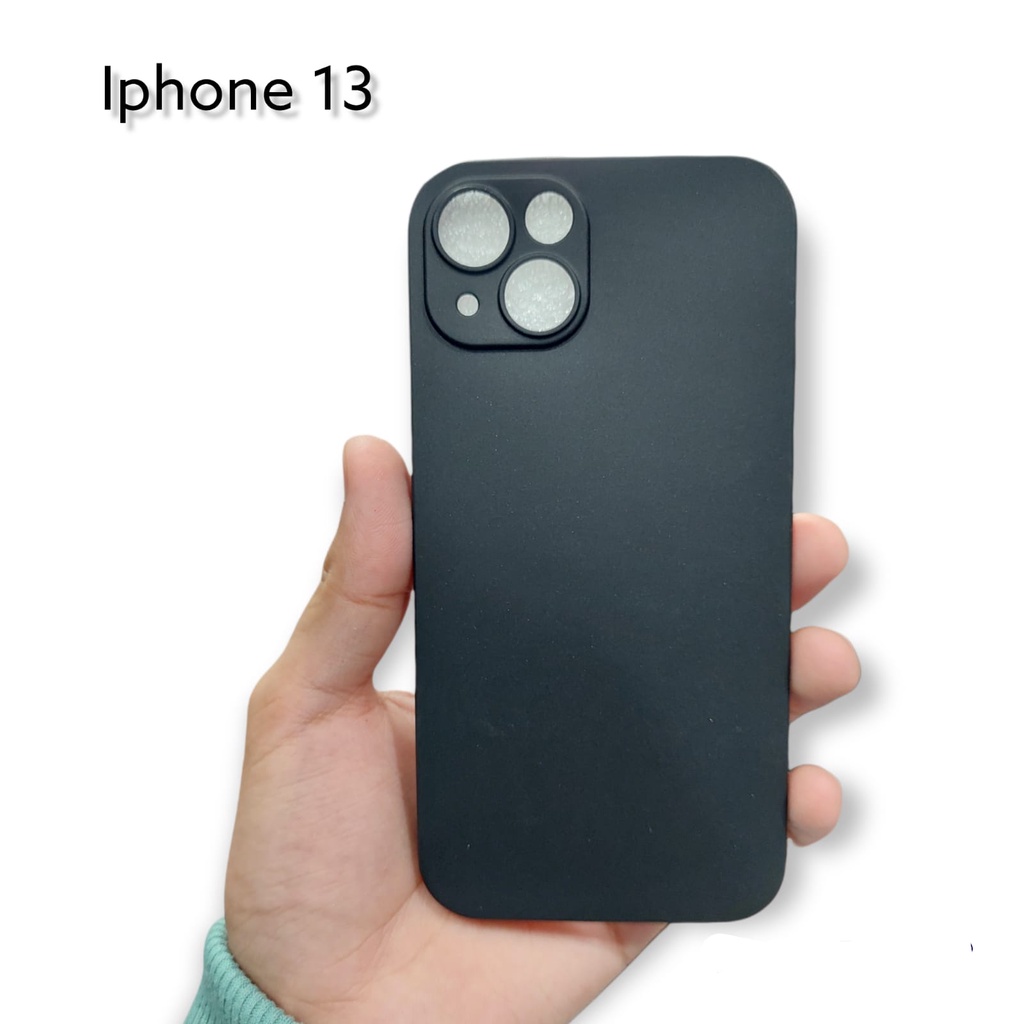 SoftCase Macaron BLACK Iphone 13 13 Pro Max TPU Full Black Protection Camera Non Slip