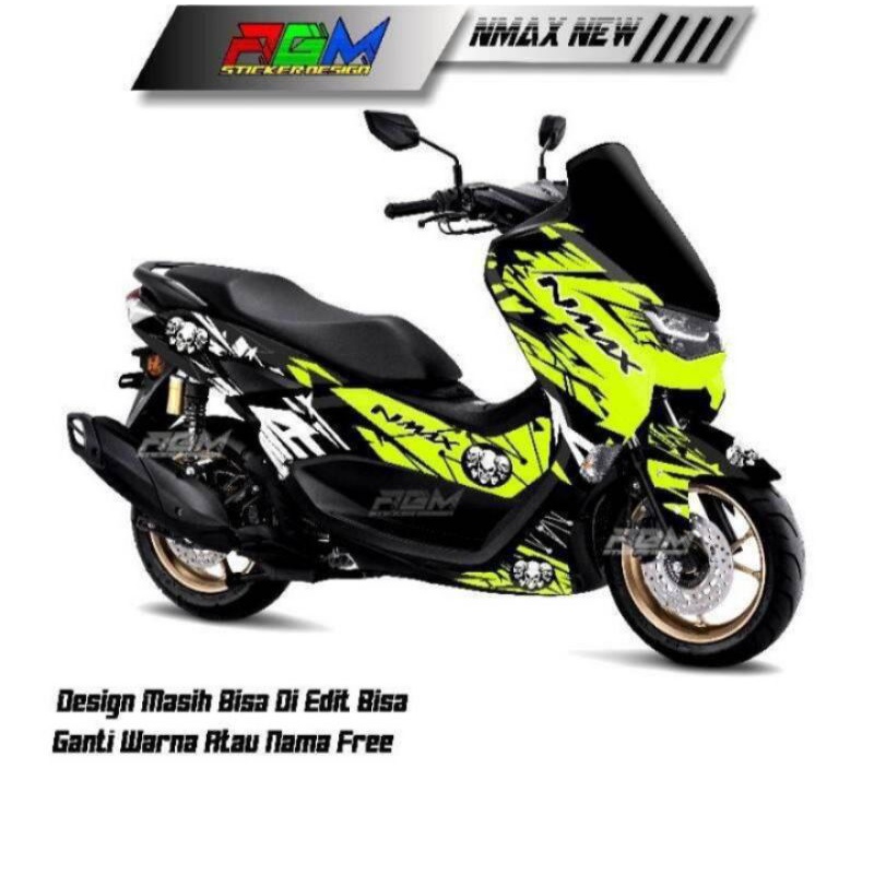 seticker variasi decal full body yamaha nmax new kuning