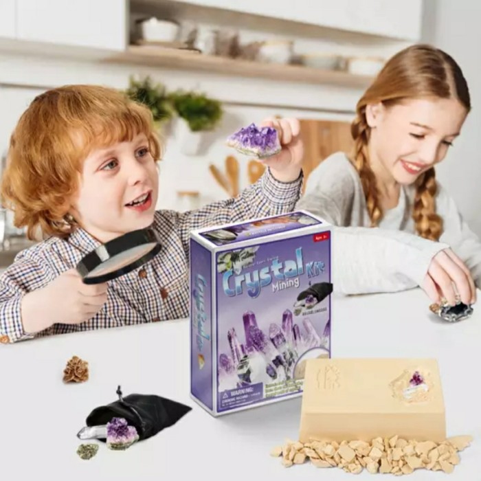 Crystal mining set 5in1 archeolog toys mainan anak arkeolog menggali
