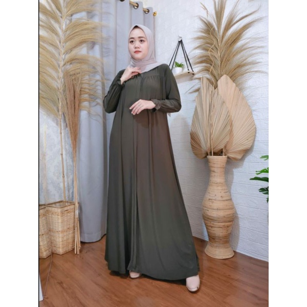 GAMIS JERSEY PREMIUM model AMORI DRESS ABAYA | RFILLY-Army