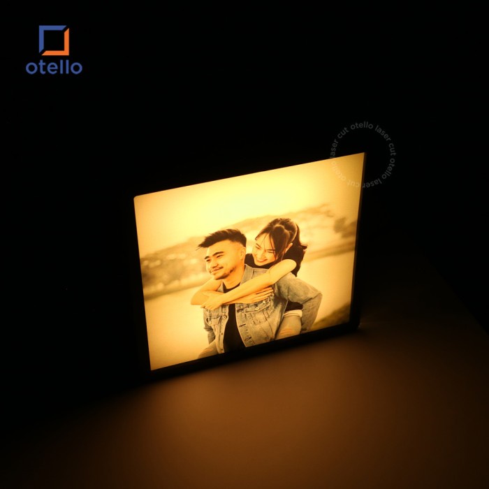 Custom Acrylic Light Box Square | Lampu Tidur LED Foto Photo Dekorasi Kado Gift Pacar Birthday Anniv