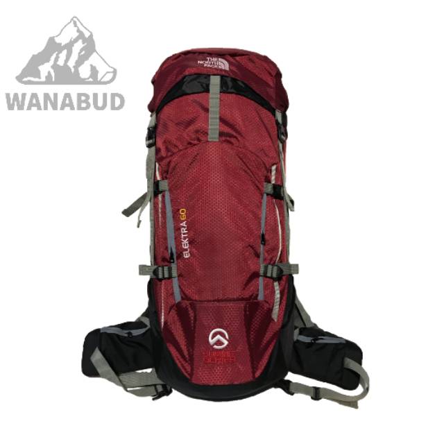 Carrier tnf elektra 60l upto 70l maroon free raincover