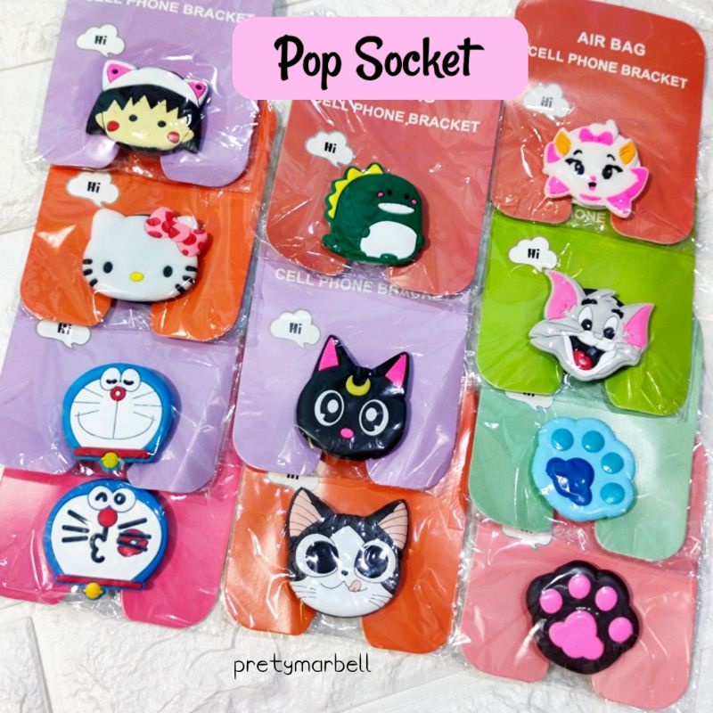 Pop Socket Karakter Kucing / Griptok Pop Socket Handphone Cat Series