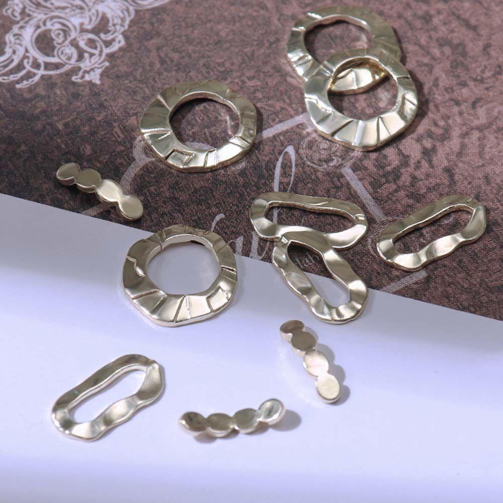 AUGUSTINA Agustina Rivet Aksesoris Kuku Fashion Pesona Berongga Bingkai Logam 3D Stiker Kuku Manicure Ornamen Alloy Paku Keling DIY Dekorasi Nail Art