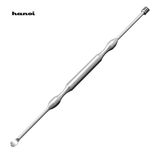 HN❤Earpick Pembersih Telinga Dua Kepala Bahan Stainless Steel